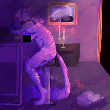 painted anthro fullbody + complex background